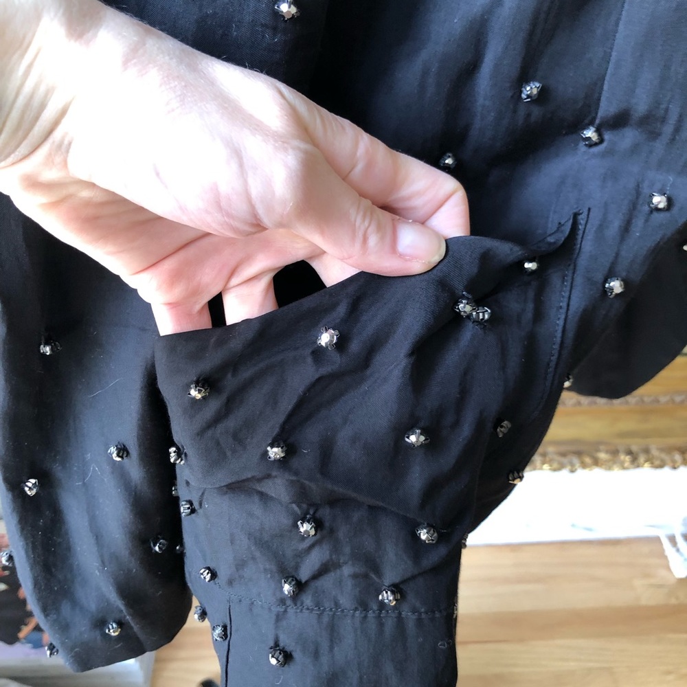 TOV holy black blazer with rhinestones size 38 - Picture 3 of 5